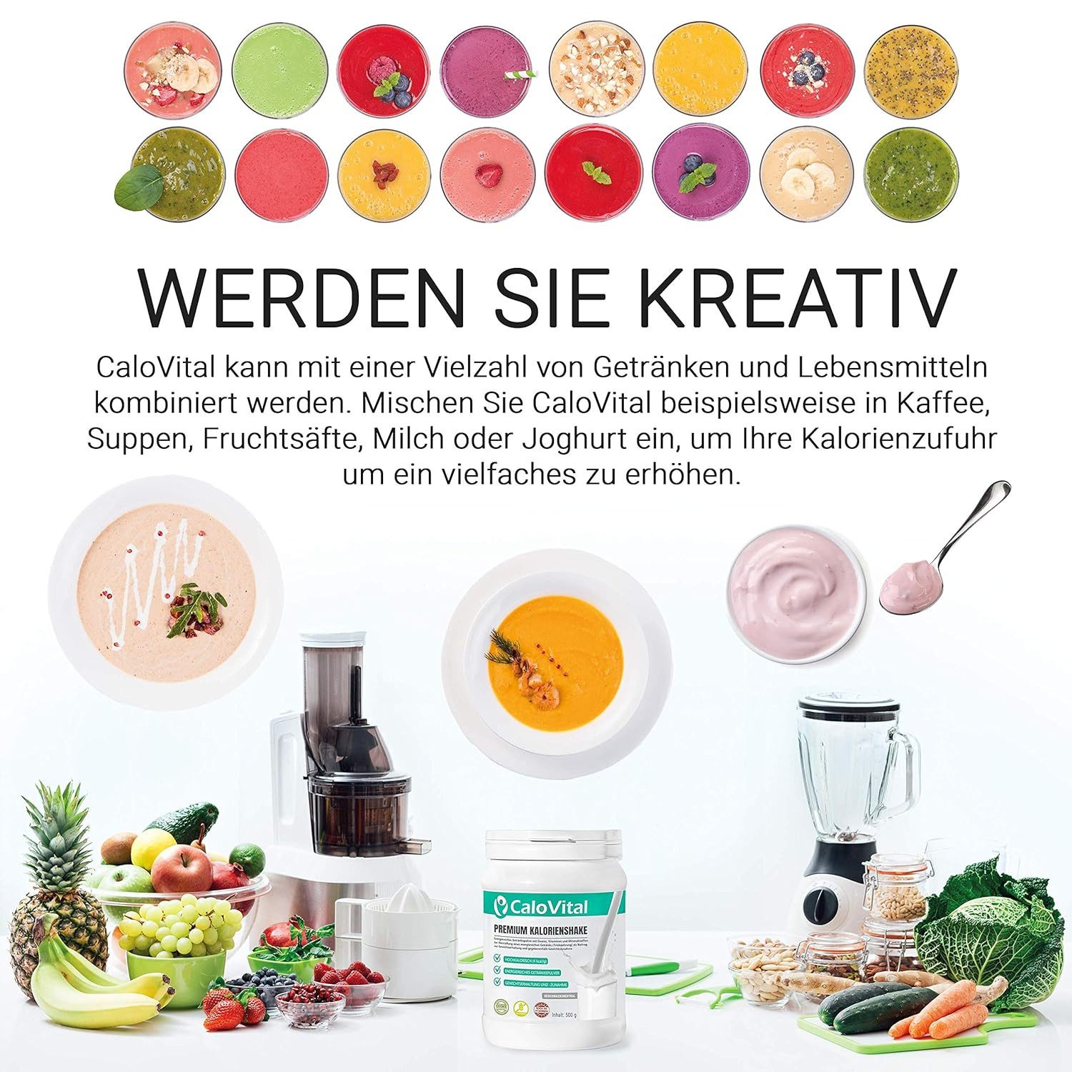 CaloVital Sparsets zum Zunehmen Trinknahrung für Gewichtszunahme CaloVital Pulver, 1000 g