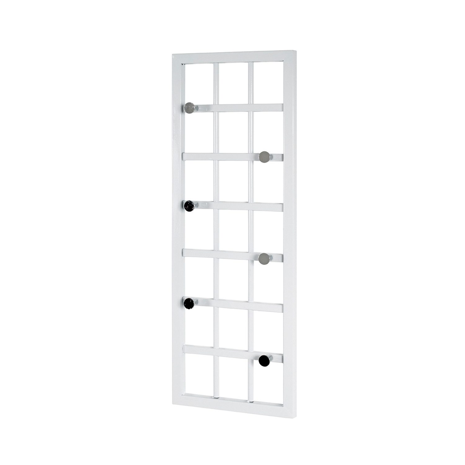 HAKU Wandgarderobe Jara Garderobenleiste - Metall - Höhe 60cm - Weiß Chrom- 6 Haken (1 Stück)