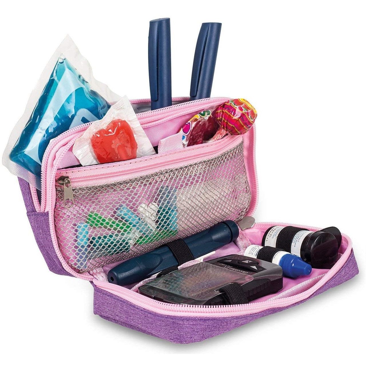 Elite Bags Aufbewahrungstasche Elite Bags DIABETIC'S Diabetikertasche violett (Insulin-Tasche, 1-tlg., inkl. Kühlpad), geschütztes, thermoisoliertes Insulin-Fach mit Platz für GEL Kühlpad