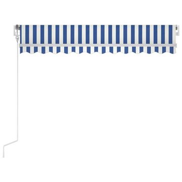 furnicato Markise Automatisch Einziehbar 300x250 cm Blau und Weiß