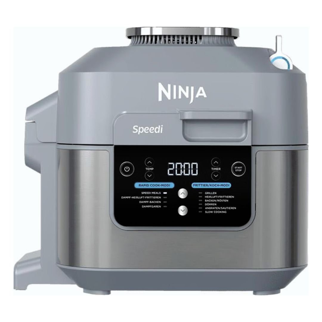 Grau, (5,7 Display) NINJA Ninja Heißluftfritteuse Fassungsvermögen, ON400DE Heißluftfritteuse