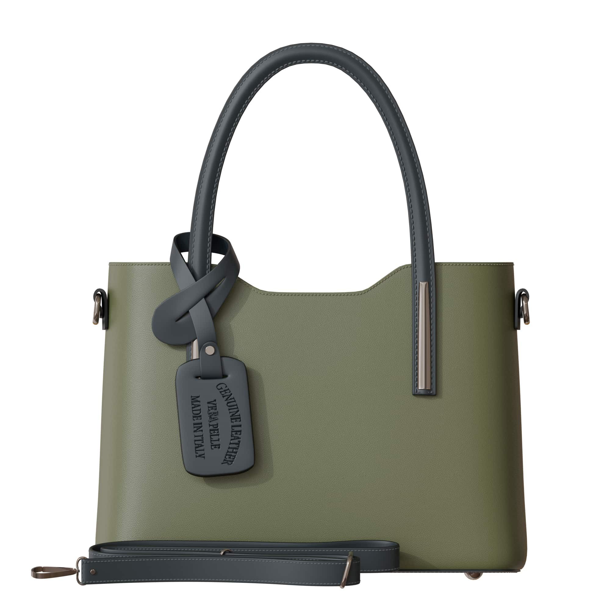 Henkeltasche Damen Hand Umhänge Henkel Tasche Feinstes Echt Leder 30637