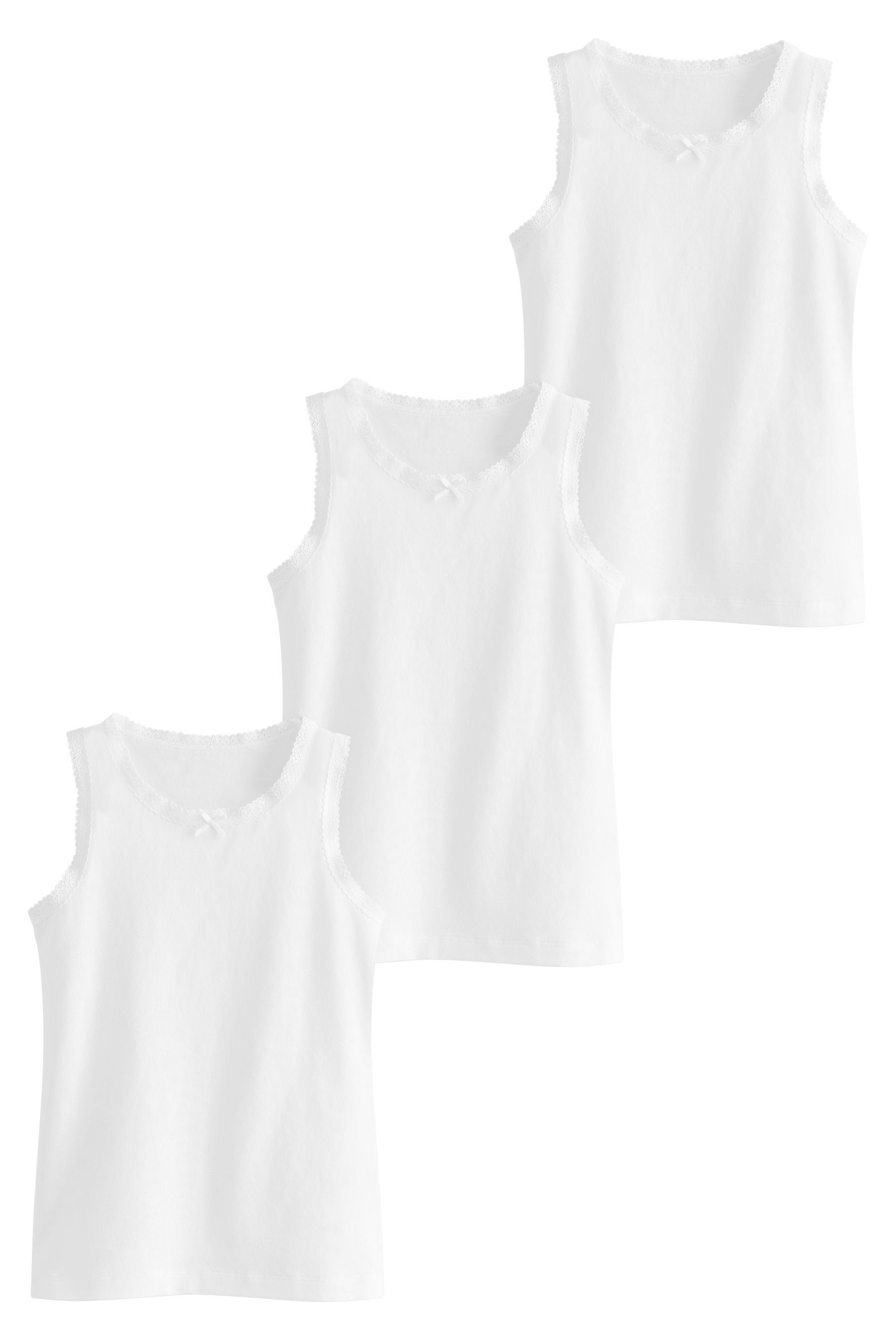 Unterhemden Lace 3er-Pack mit Next White im Unterhemd Lochstickerei (3-St)
