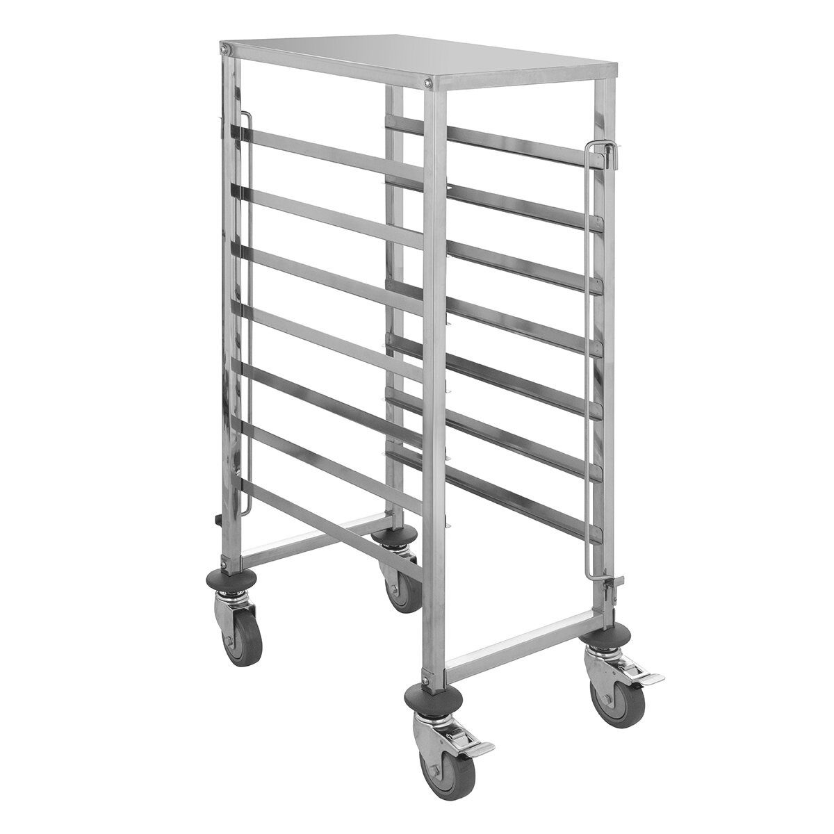 GastroHero Regaltransportwagen Regalwagen für 7x GN 1/1 - Edelstahl - Gastro - Catering, Buffet