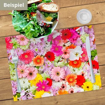 Platzset, Tischset Frühling, Ostern & Blumen - Buntes Blumenmeer, Tischsetmacher, (aus Naturpapier in Aufbewahrungsmappe, 12-St., 44 x 32 cm / bunt), Made in Germany
