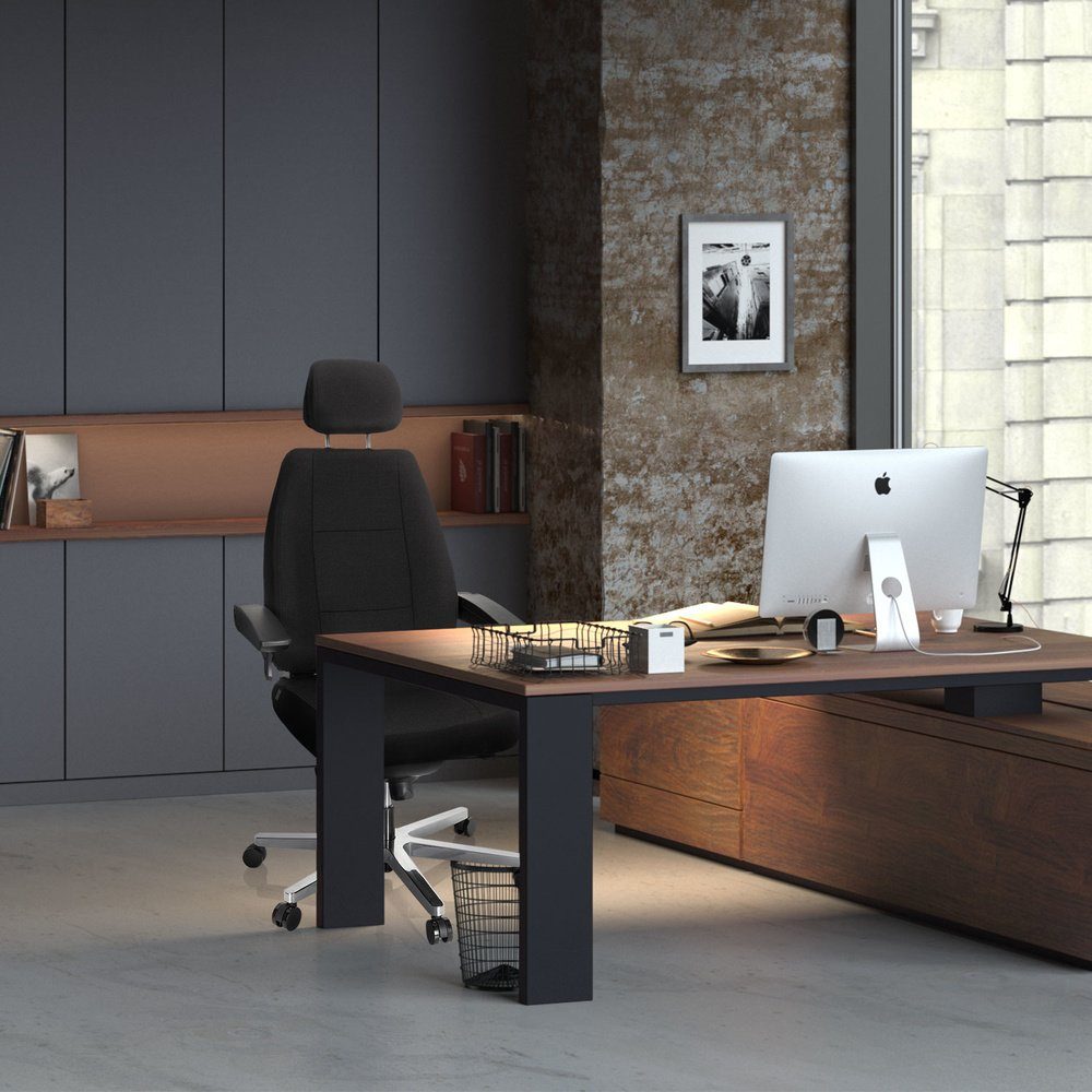 ergonomisch Drehstuhl I OFFICE HOURS (1 Drehstuhl Stoff 24 Bürostuhl hjh Chefsessel XXL St),