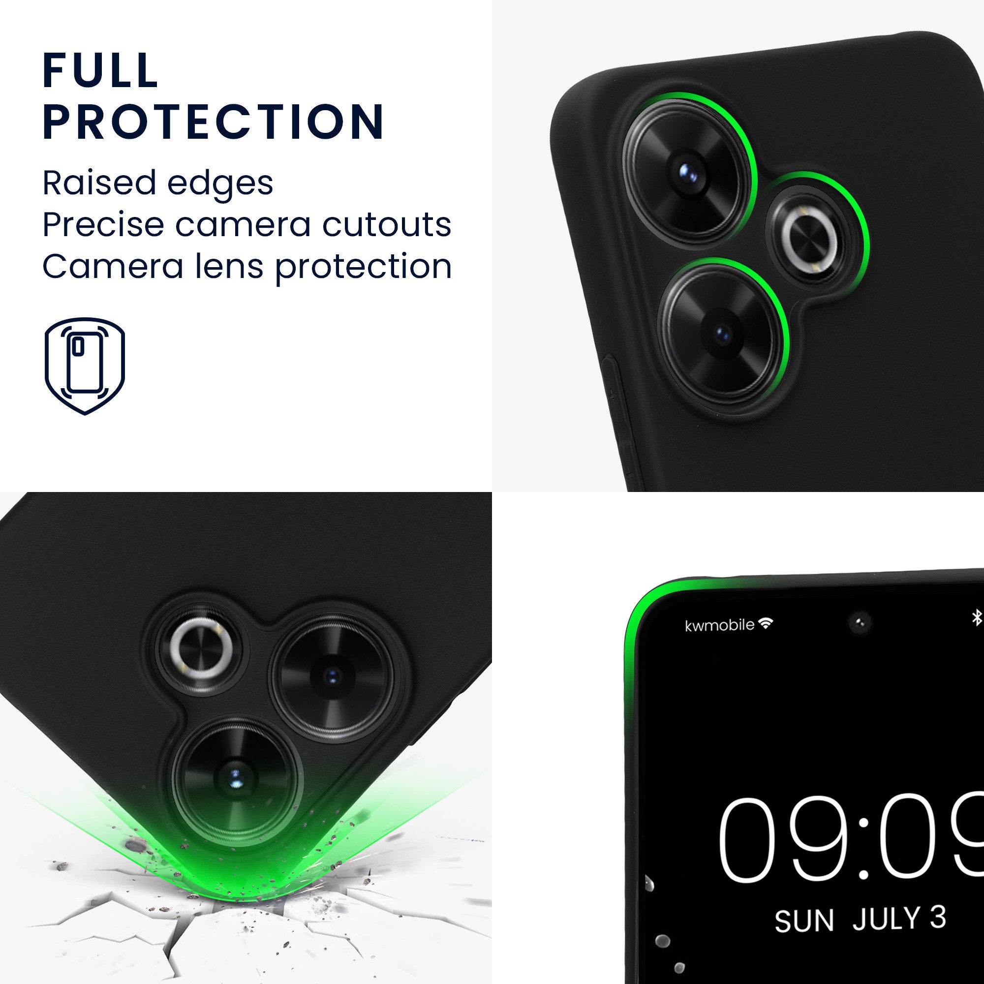 kwmobile Handyhülle Handyhülle für Xiaomi Poco M6 4G Hülle, Weiches Handy Silikon Case - Schutzhülle Cover