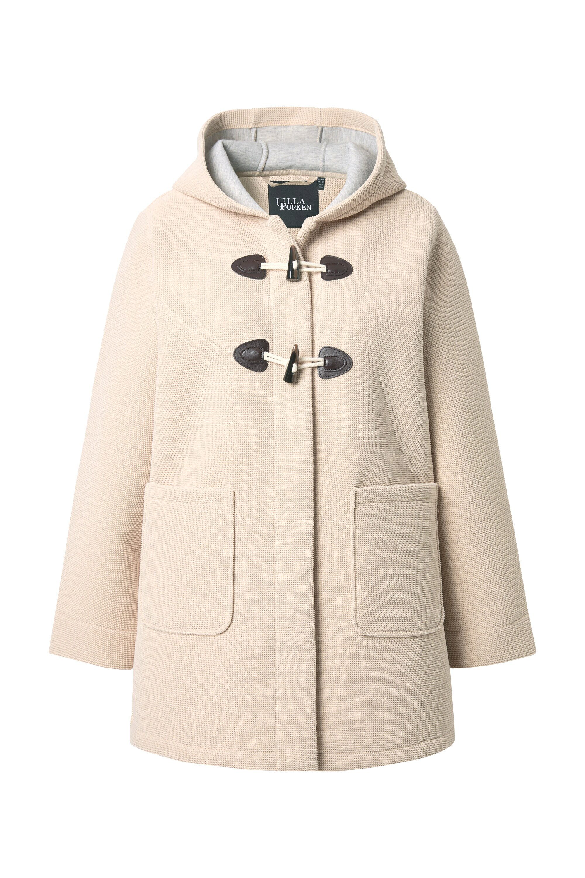 Ulla Popken Outdoorjacke HYPRAR Dufflecoat 2-Lagen-Piqué Kapuze günstig online kaufen