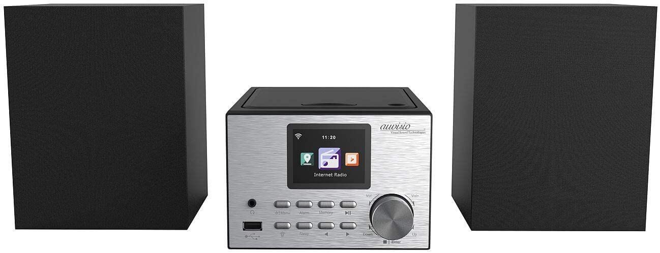 auvisio IRS-500.mini Micro-Stereoanlage mit Webradio, mit 2.1 (Digitalradio 30 Bluetooth (DAB), CD, FM, CD-Player) FM, USB, System FM/DAB+, Stereoanlage DAB+, W