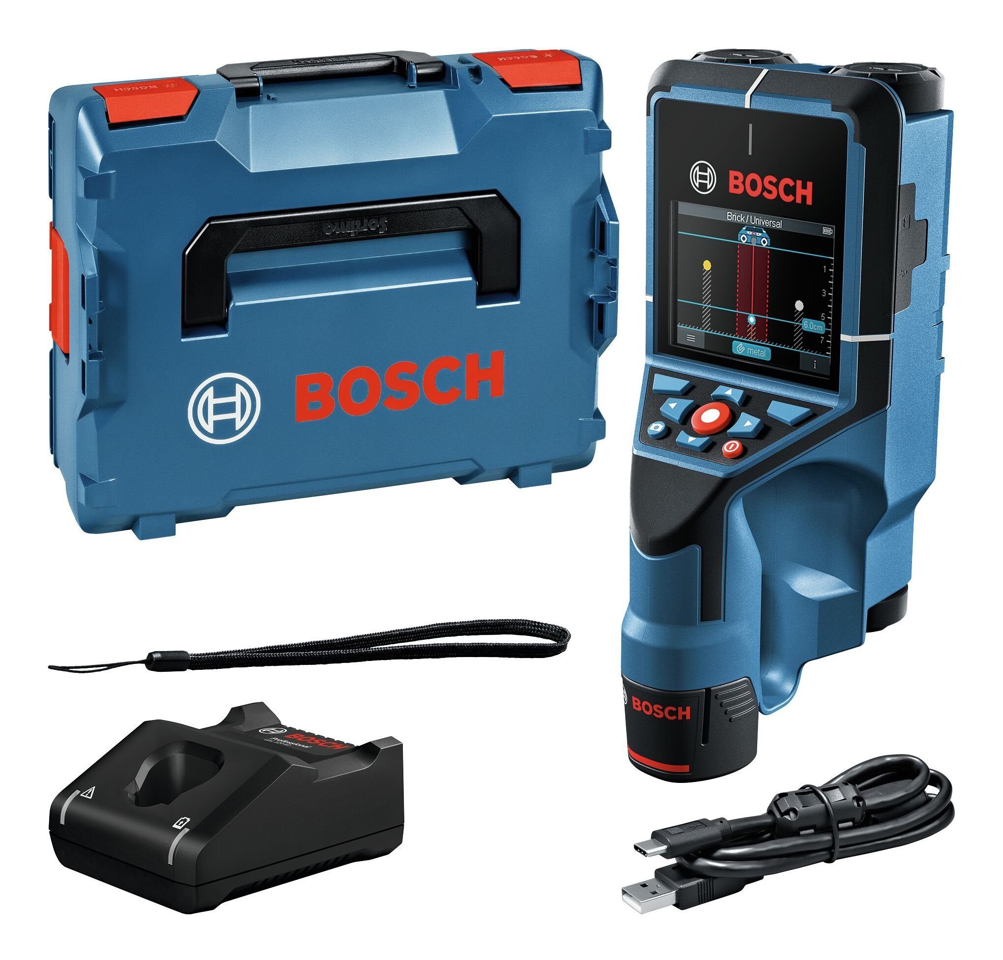 Bosch Professional GBA mit Wallscanner, Akku 2.0 200 12V Leitungsortungsgerät Ortungsgerät 1x C D-tect Ah