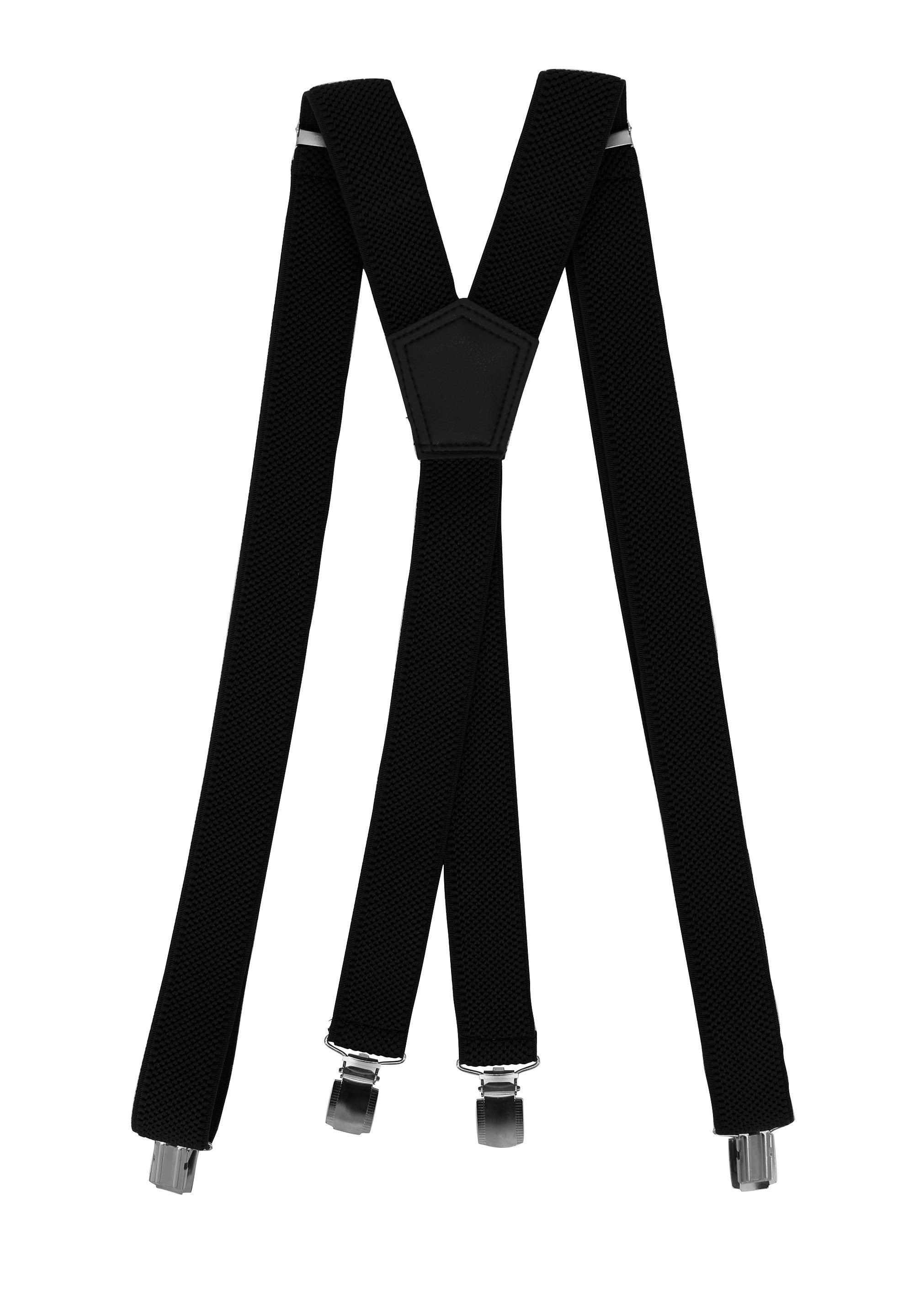 Fabio Farini Hosenträger Schmales Y-Design mit 2,5cm Breite verstellbar mit extra starken Clipverschluss, Schwarz – Bild 2 von 5