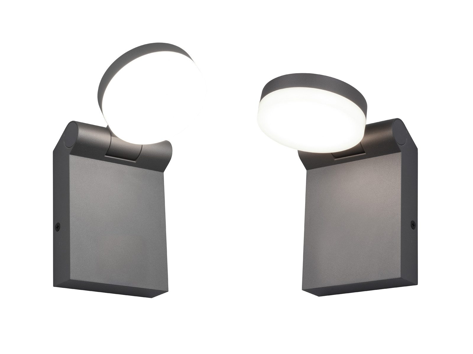 TRIO Leuchten LED Außen-Wandleuchte, Lichttemperatur einstellbar, LED fest integriert, Warmweiß, Neutralweiß, 2er-SET Außenleuchten Schwarz, Fassadenbeleuchtung Haus-wand Höhe 19cm