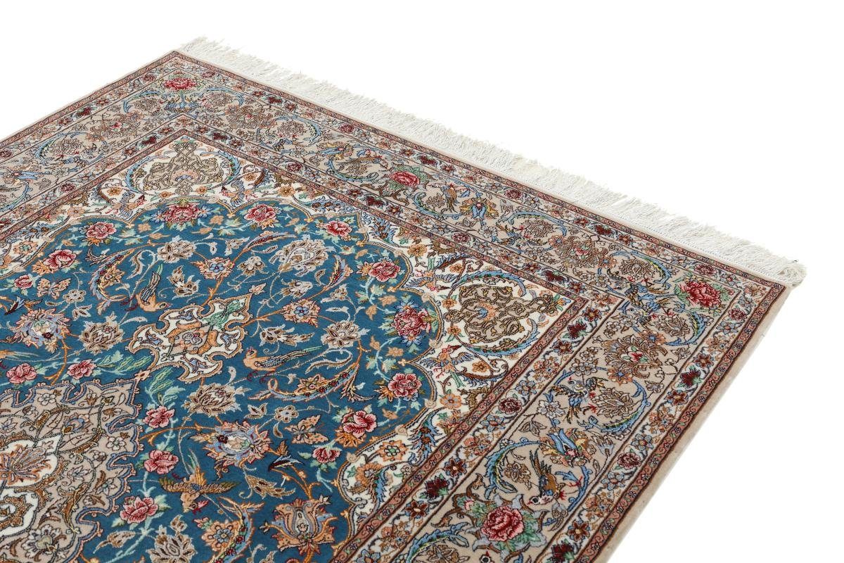 Isfahan Höhe: Seidenkette Orientteppich, 6 mm Orientteppich rechteckig, Trading, Nain Handgeknüpfter 150x223
