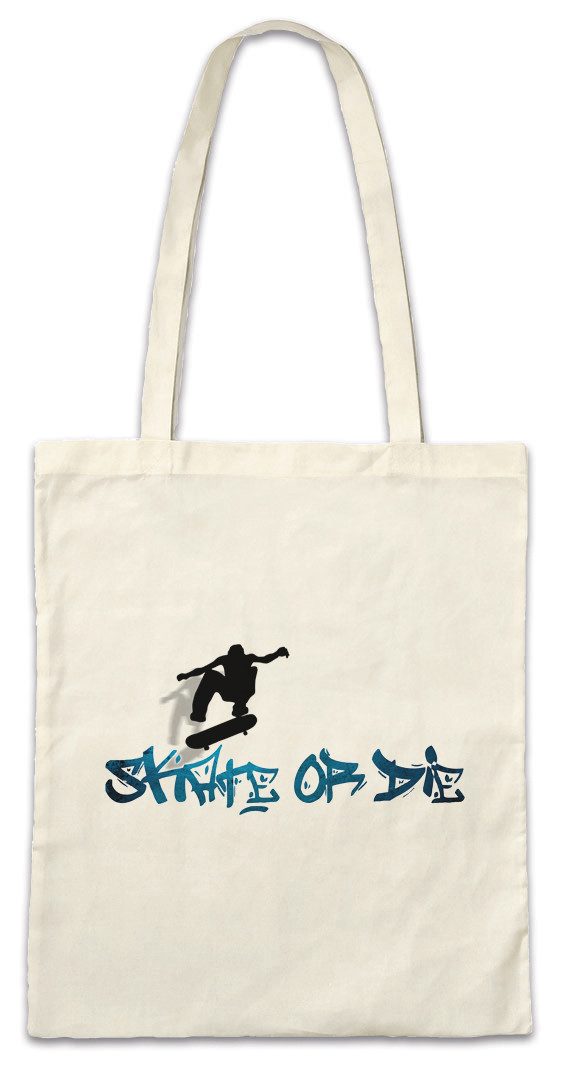 Beuteltasche Skate Or Die Stofftasche Skateboard Skater Ollie Fashion Kickflip