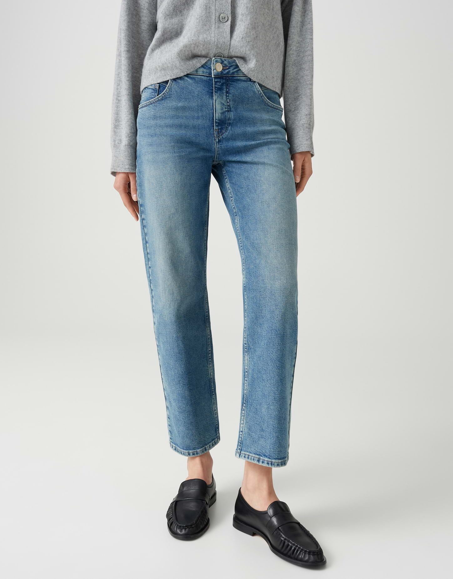 OPUS 5-Pocket-Jeans Minah honesty aus robustem Denim Gerader Beinverlauf mit authentischer Waschung und Used-Effekten
