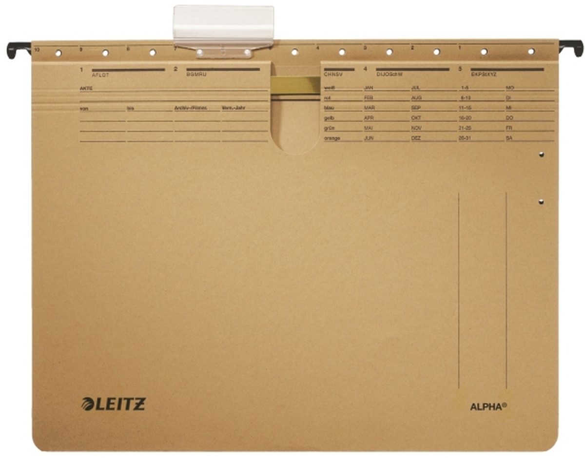 LEITZ Hefter Hängehefter Alpha kaufm. Heftung 250g/qm Karton naturbraun (25 Stück)