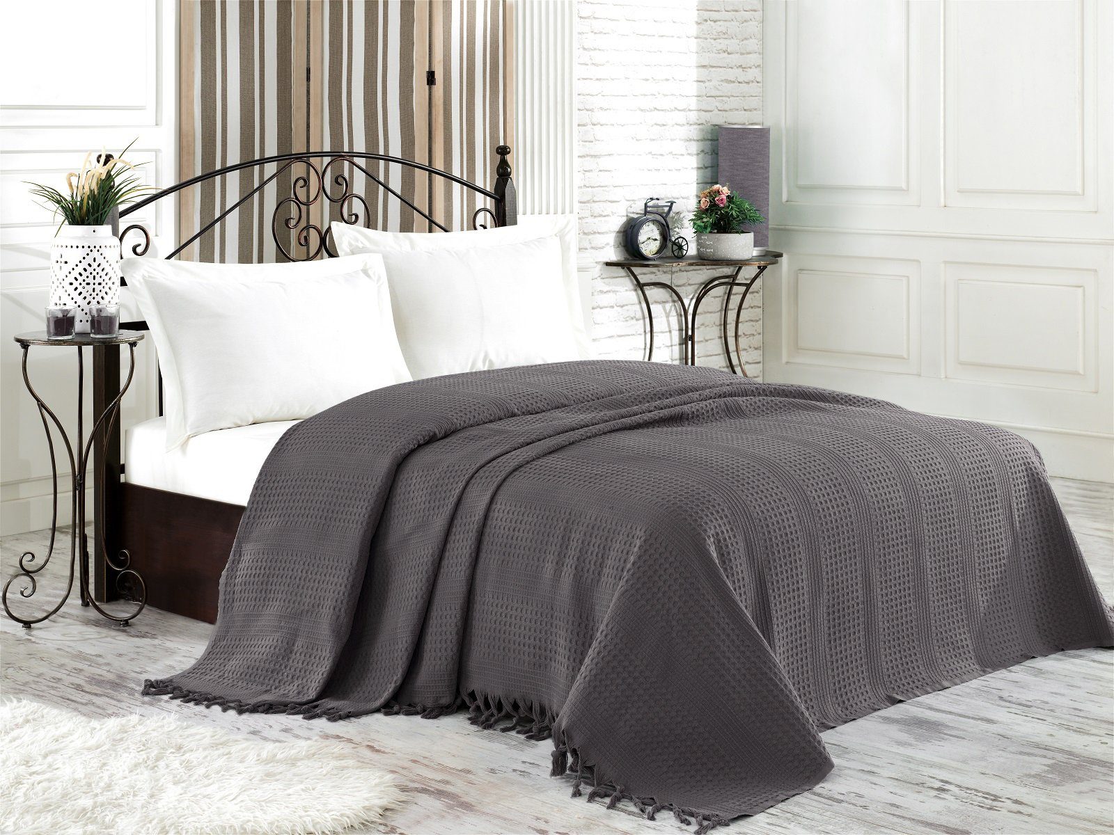 CLASS HOME COLLECTION Bettüberwurf Tagesdecke 220x240 cm Waffeloptik großer günstig online kaufen