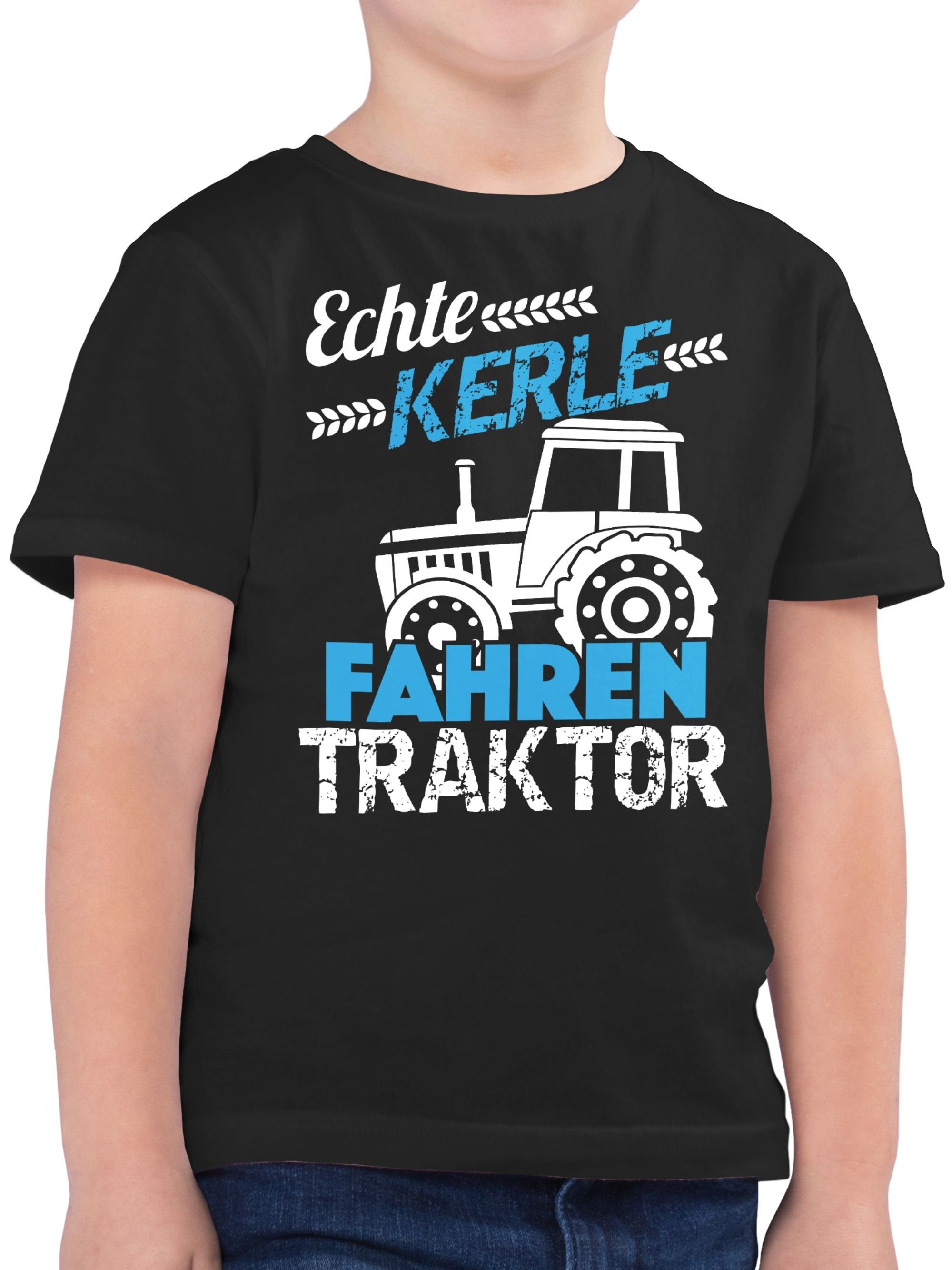 Shirtracer T-Shirt Echte Kerle fahren Traktor Traktor 02 Schwarz