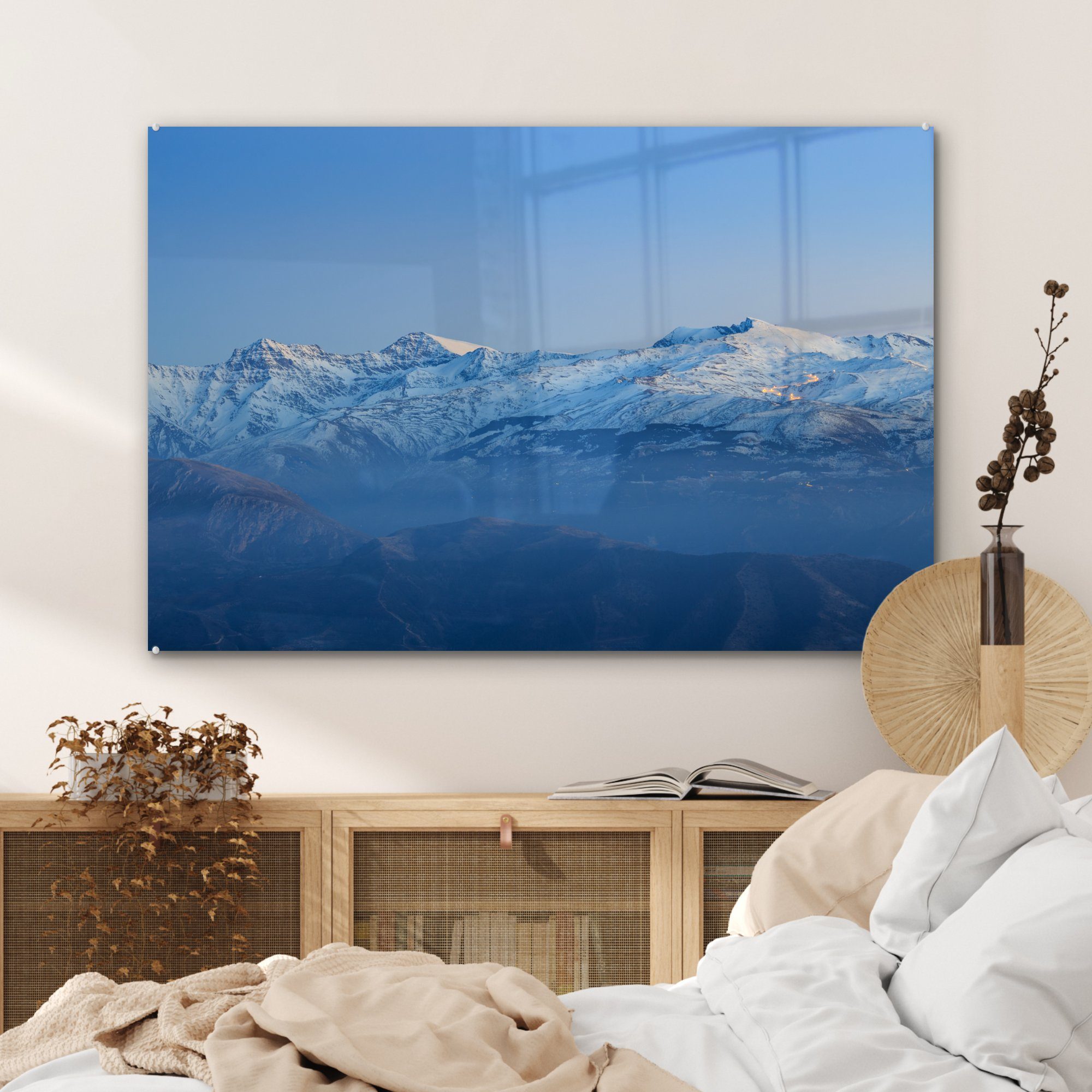 Sierra St), Nevada Panorama schneebedeckten im National Park, Acrylglasbilder & der Schlafzimmer Berggipfel (1 Wohnzimmer MuchoWow Acrylglasbild