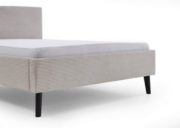 Faizee Möbel Bett [Avola 140x200/180x200] Polsterschlafzimmerbett Eichenholz Stoffbezug