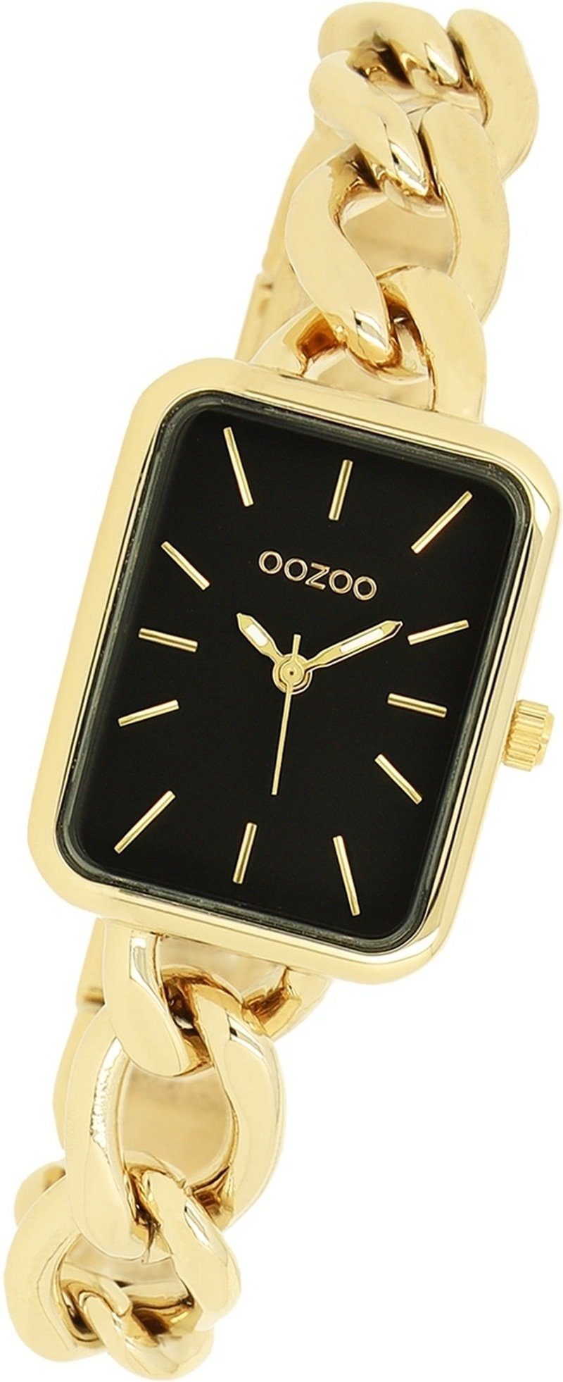 Damen rechteckiges gold, Edelstahlarmband Gehäuse, Oozoo Armbanduhr Timepieces, 22,5x28,5mm) Quarzuhr Damenuhr OOZOO (ca