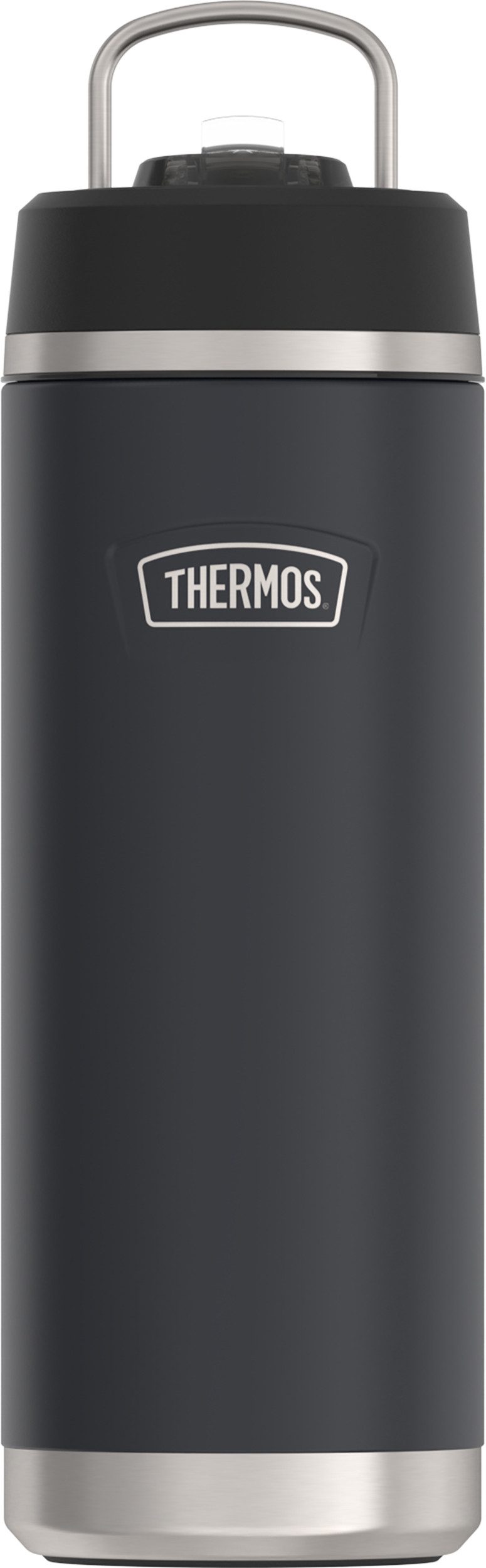 THERMOS Isolierflasche ICON WATER BOTTLE, Edelstahlkörper, spülmaschinenfest, 0,71l, 12h kalt, schappsicher mit einklappbarem Flip-Strohalm