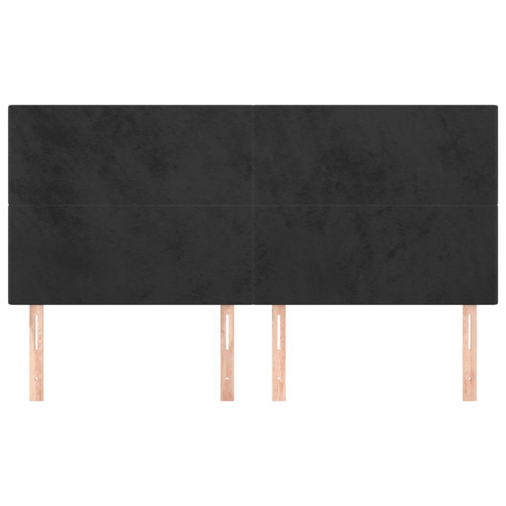 vidaXL Bett Kopfteil Schwarz 180x5x118/128 cm Samt (1-tlg)