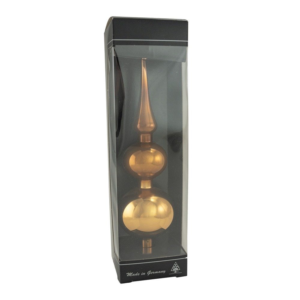 Thüringer Glasdesign Christbaumspitze Doppelspitze Zimtstern 31cm