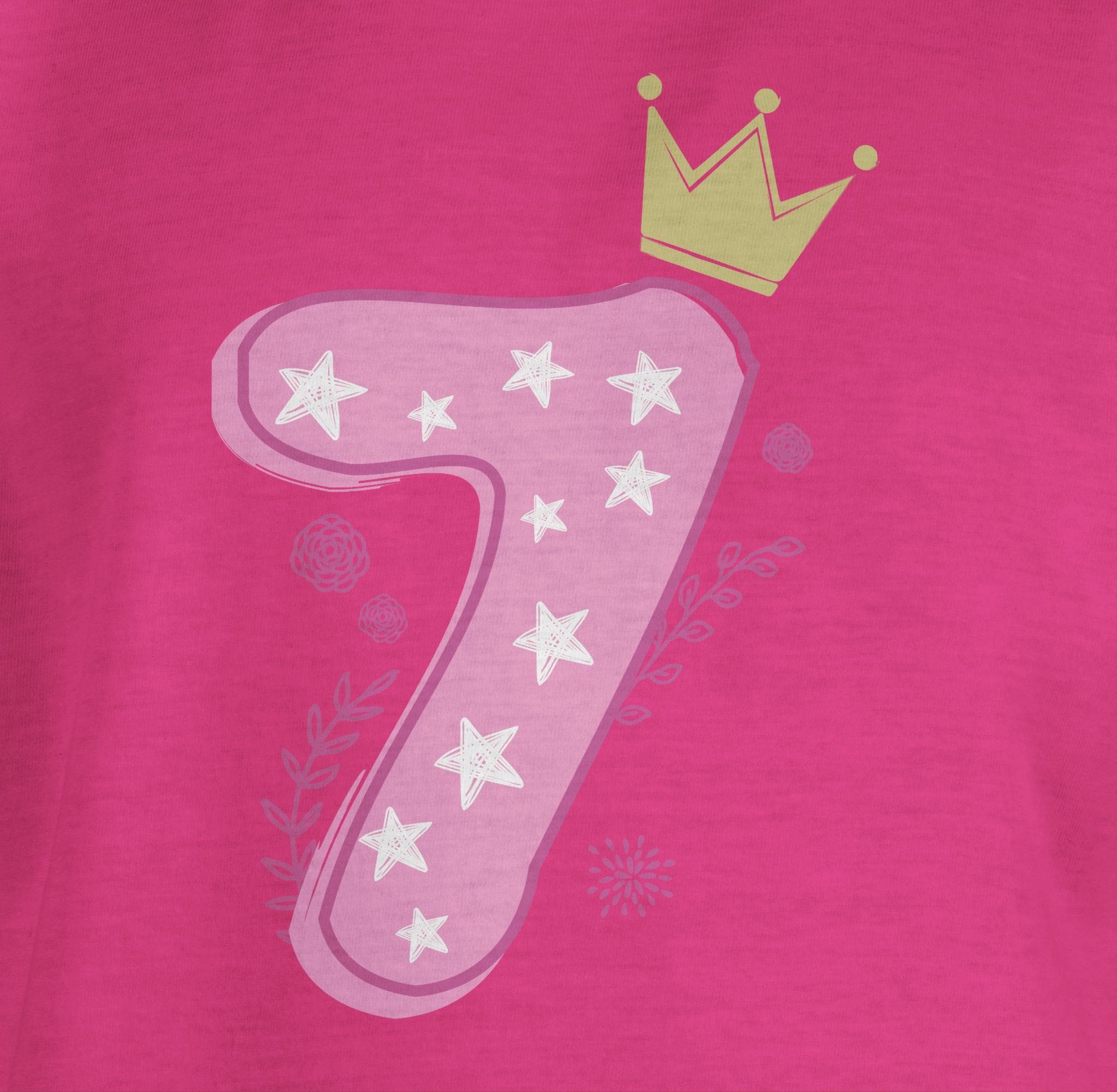 T-Shirt Geburtstag Shirtracer 7. Siebter Geburtstag 3 Fuchsia