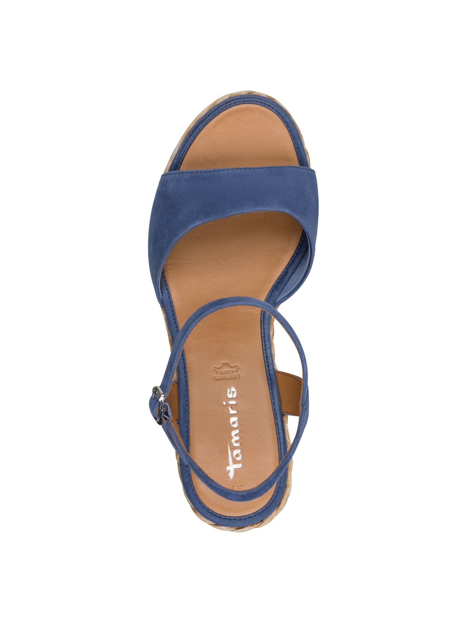 Tamaris ANTIslide, TOUCH-IT aus Leder Keilabsatz Plateausandaletten ANTIslide