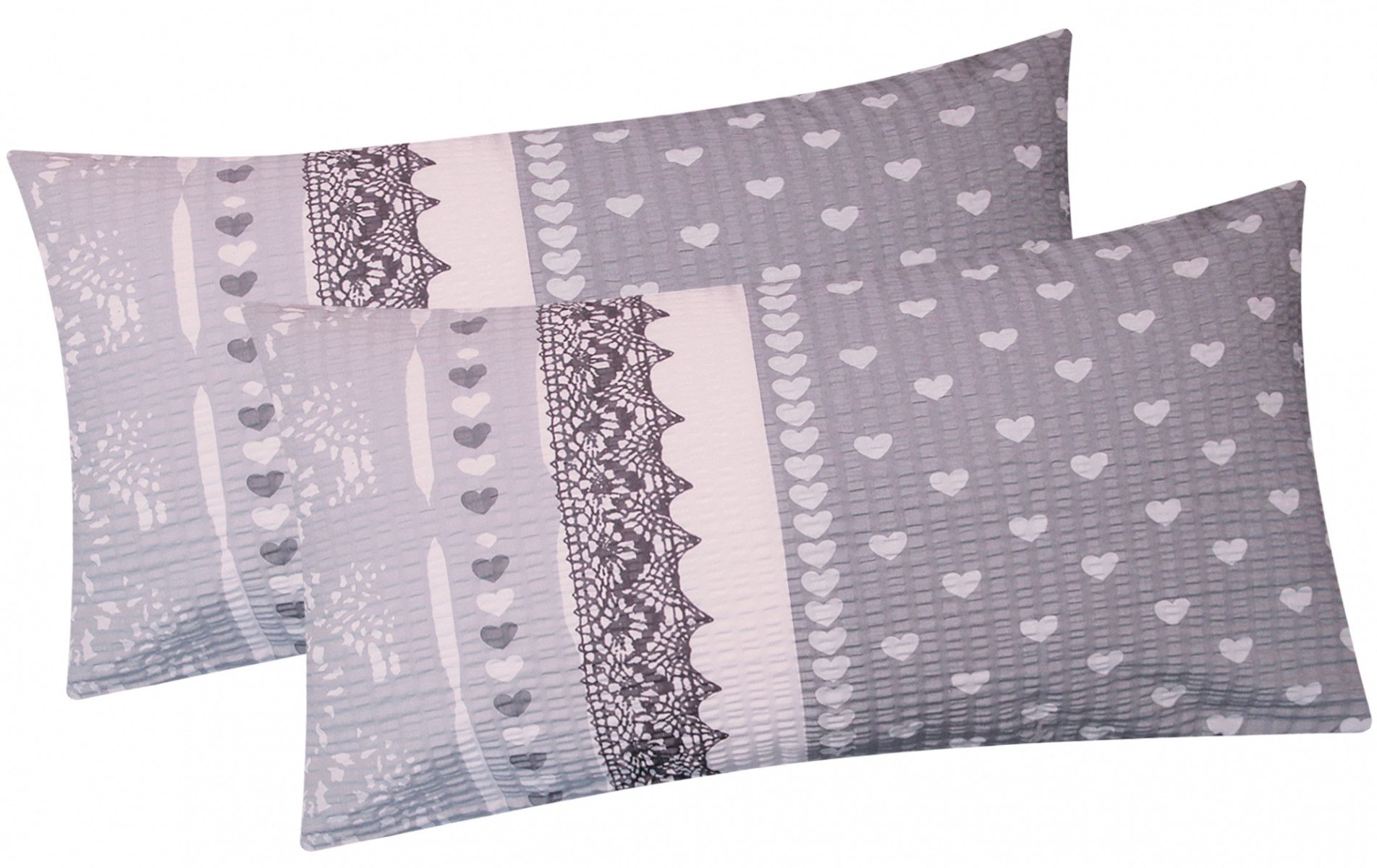 Heubergshop Kissenbezug, (2 Stück), Seersucker 40x80cm günstig online kaufen