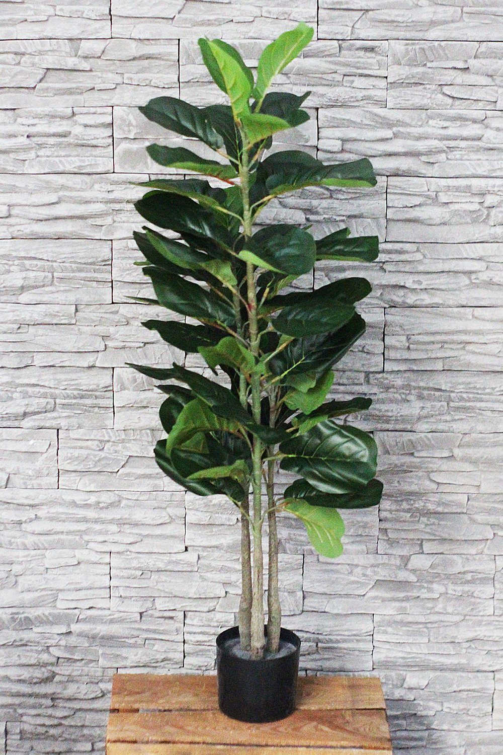 Kunstpflanze KP392 im Arnusa, Lyrata, fertig 115 Real-Touch, Höhe cm, Ficus Topf