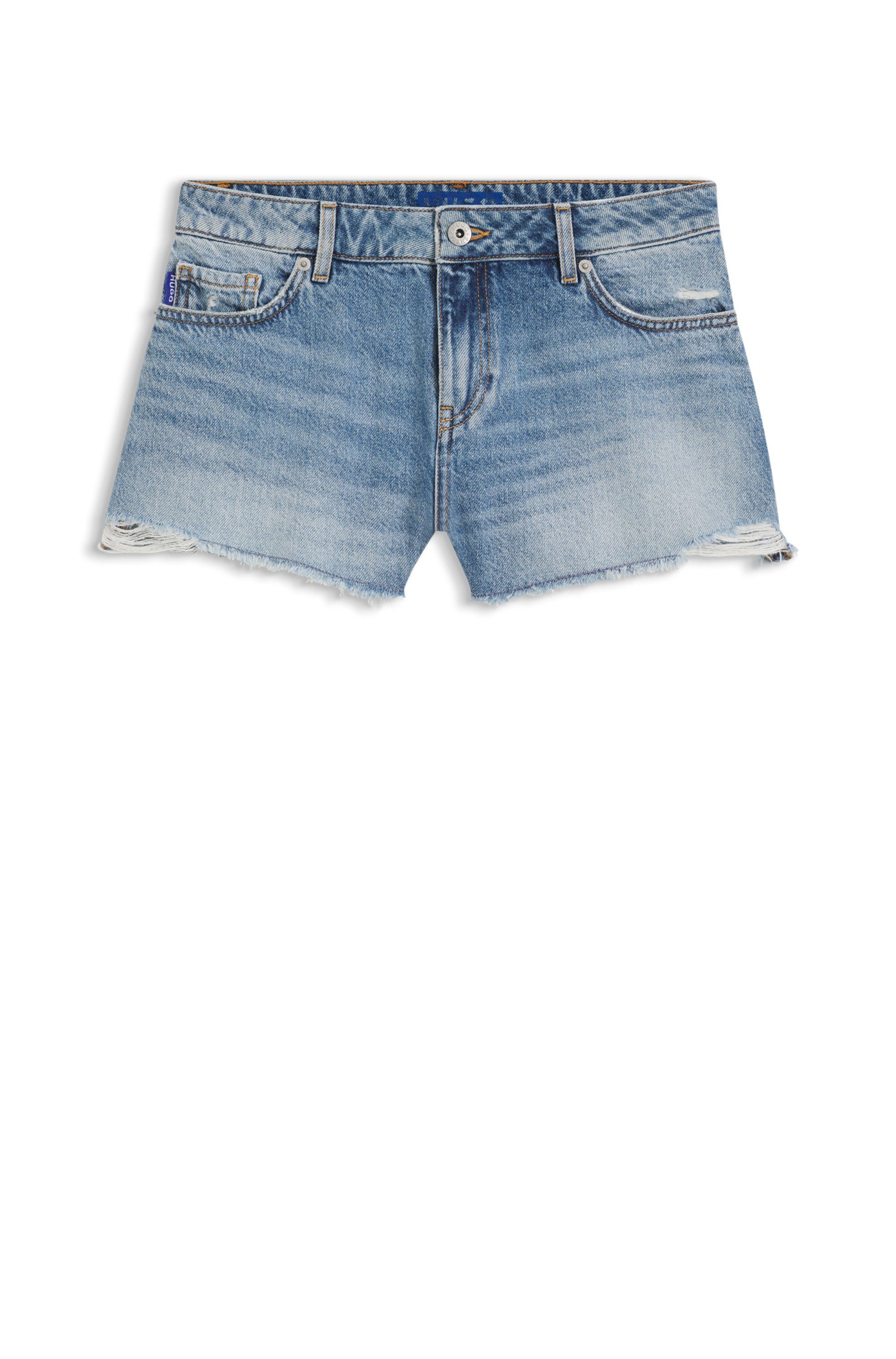 HUGO Jeansshorts Galimon mit Destroyed-Effekten, Mid Rise