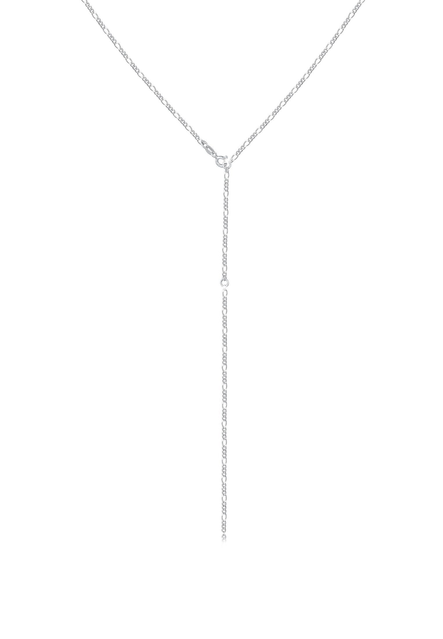 Elli Collierkettchen Y-Kette Figaro Basic Trend Verstellbar 925 Silber