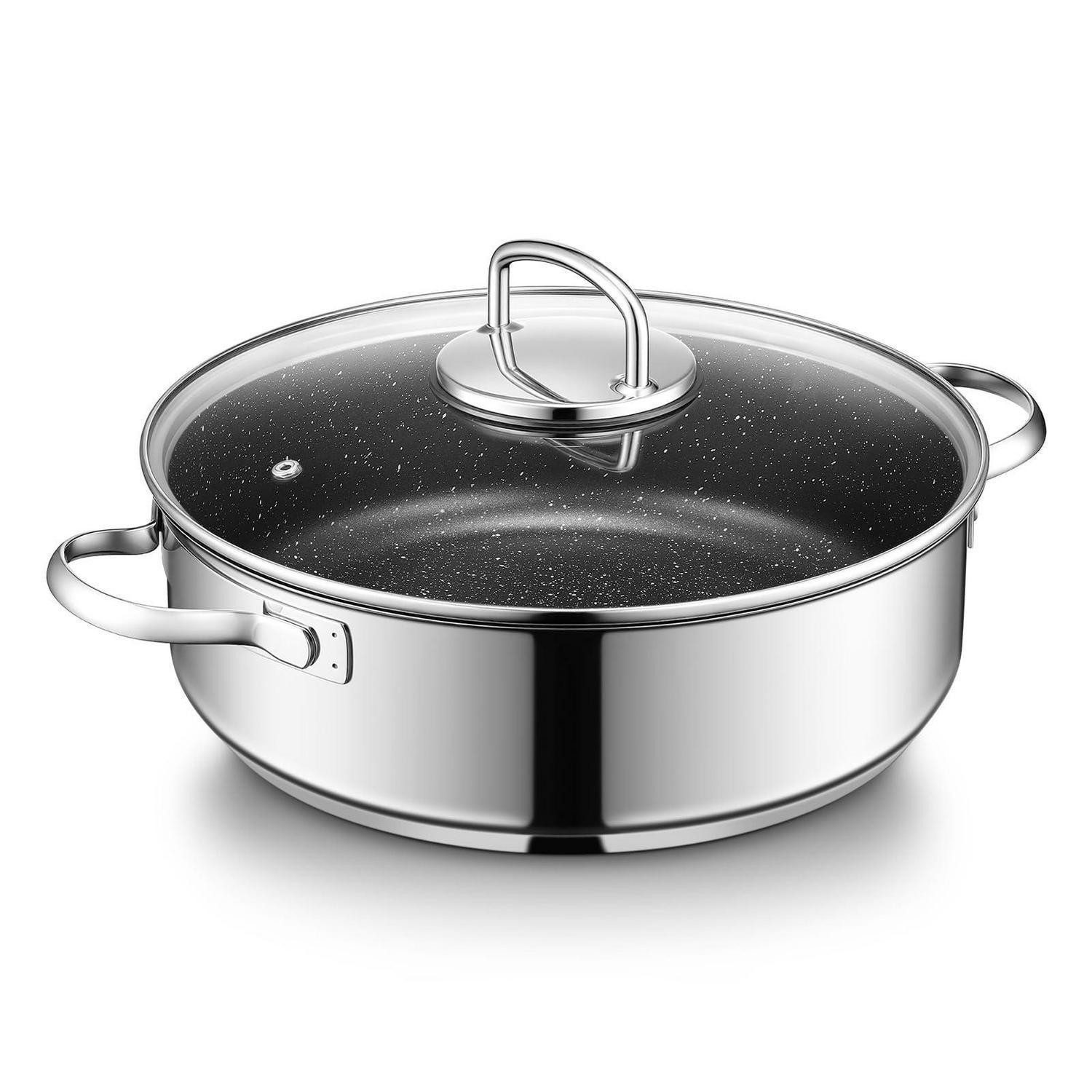 LuxusKollektion Schmorpfanne Schmorpfanne 28cm mit Deckel Induktion hoch