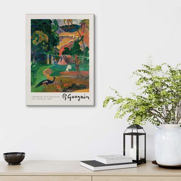 Posterlounge Leinwandbild Paul Gauguin, Landscape with Peacocks, Wohnzimmer Malerei