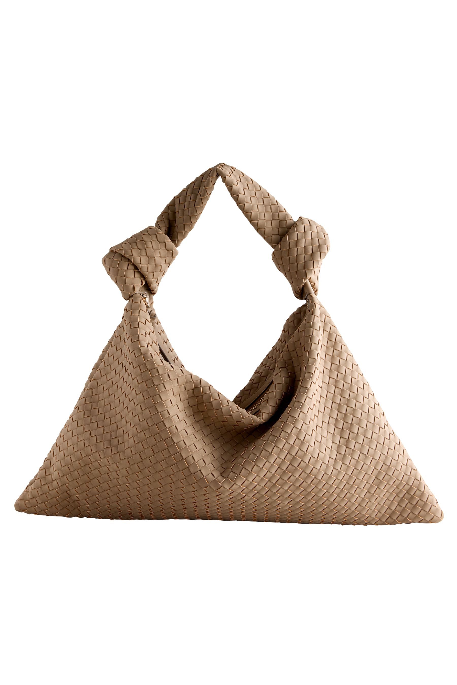 Next Umhängetasche Geflochtene Schultertasche aus Velourskunstleder (1-tlg)