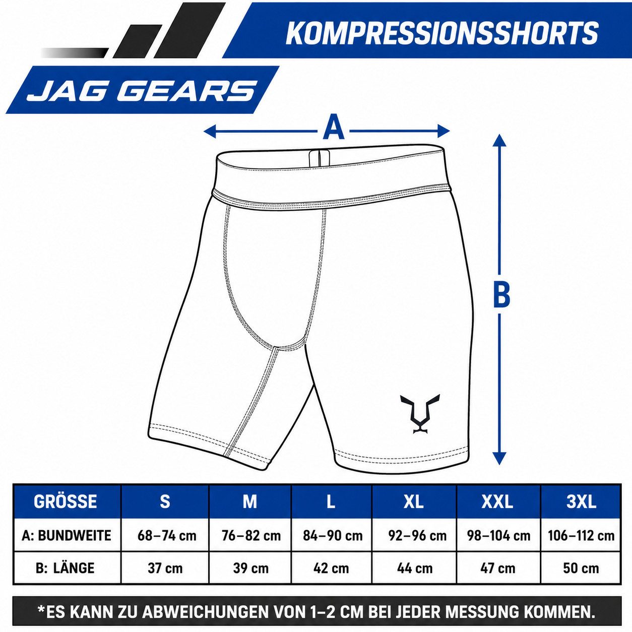 JAG GEARS Trainingshose Funktionelle Kompressionsshorts für Trainings-, Fitness, Laufshorts (Set, 1x pack) Schweiß und ergonomisches Design für maximale Leistung bei Sporty