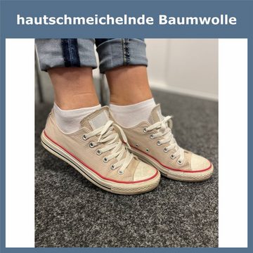 GAWILO Sneakersocken für Damen in weiß und schwarz, Ohne drückende Zehennaht, Extra Weich (6 Paar) Kurze Socken ideal zur Kombination mit Turnschuhen und Sneakern