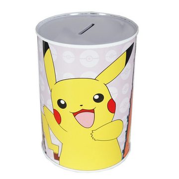 POKÉMON Spardose Pokemon Pikachu Evoli Glumanda XL Spardose aus Weißblech