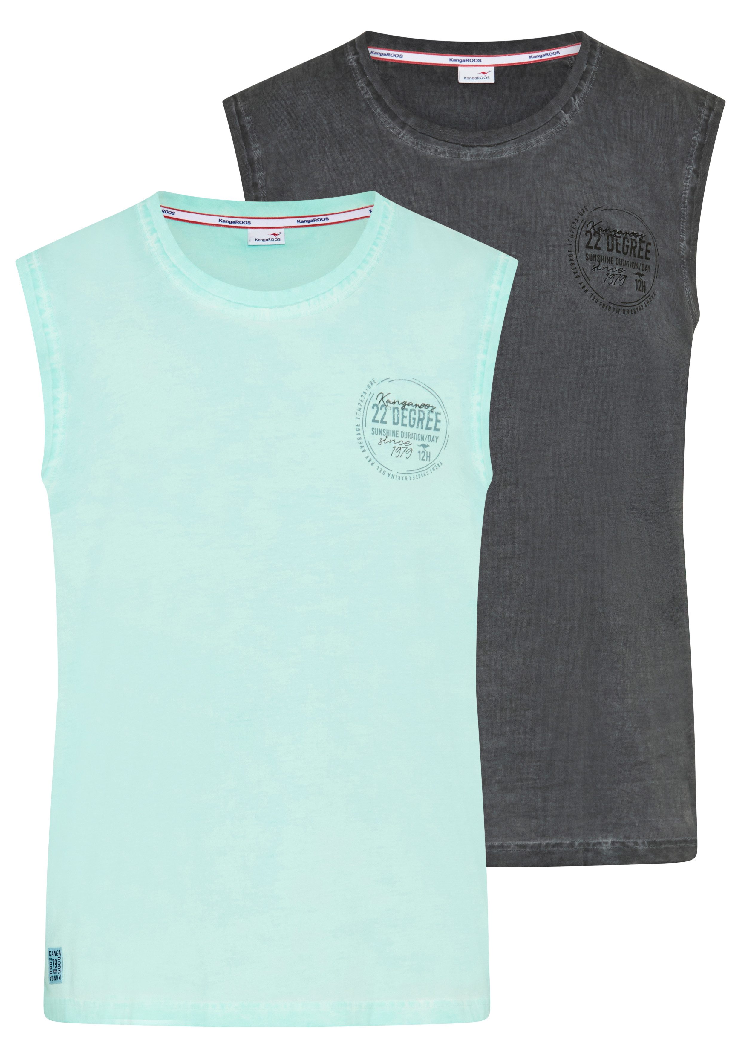 KangaROOS Tanktop schmal geschnitten, tiefer Rundhalsausschnitt, ärmellos