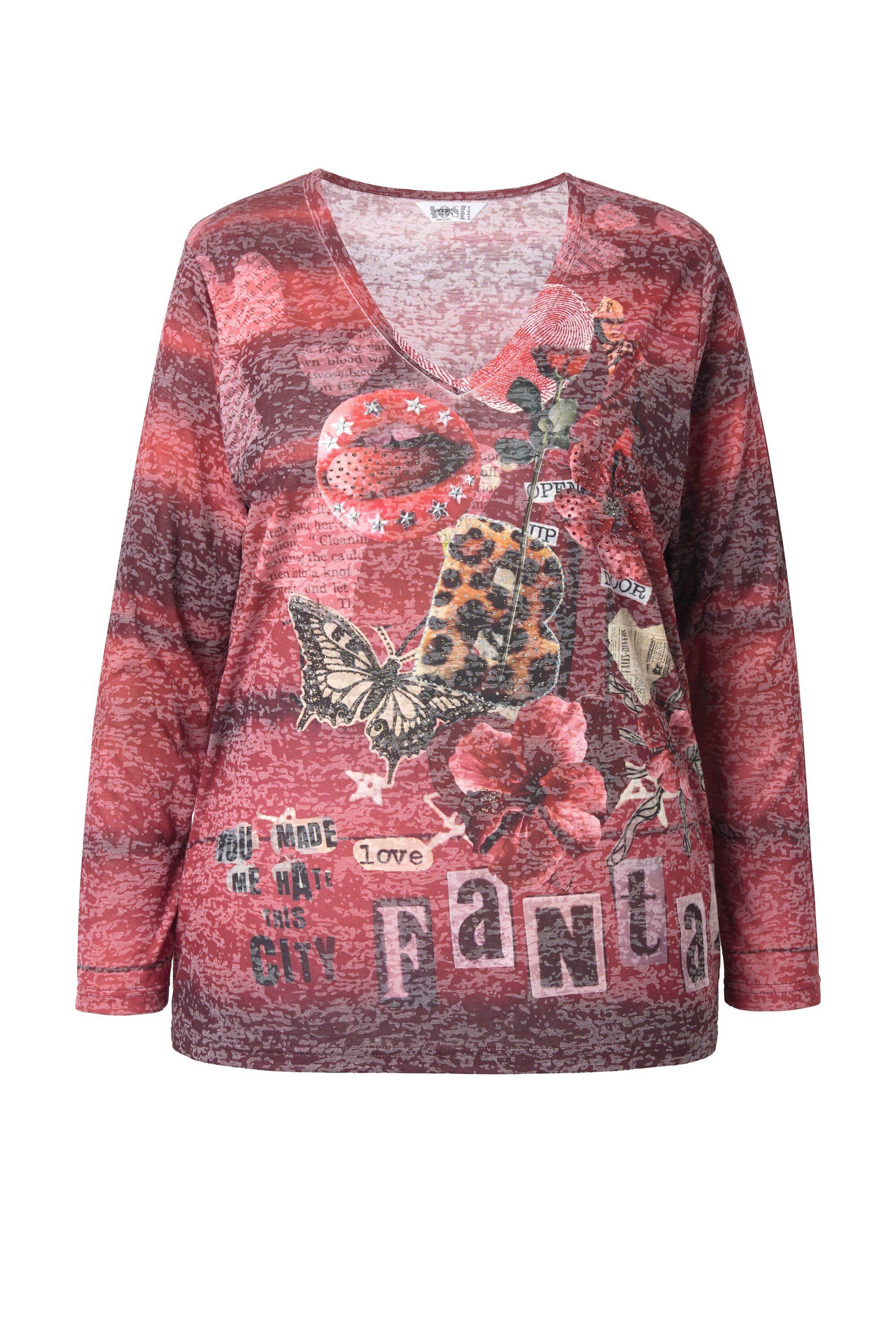 Angel of Style T-Shirt Langarmshirt Glitzersteinchen Leo-Patch-Muster günstig online kaufen