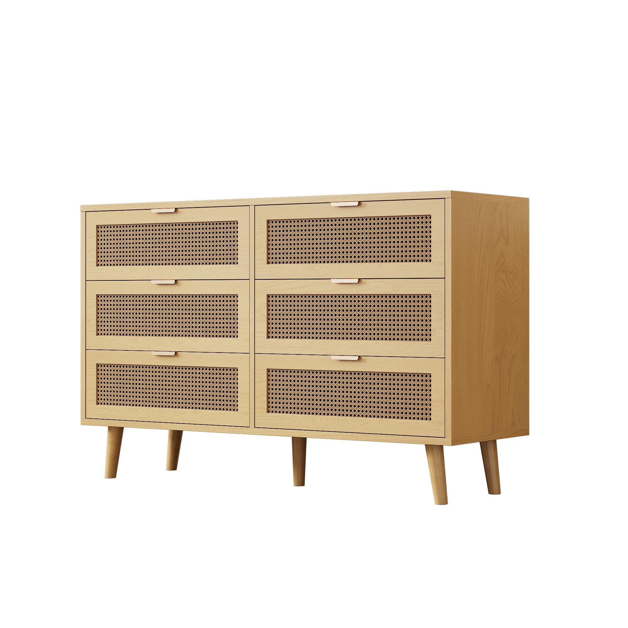 Odikalo Sideboard Kommode Schubladen Schubladenschrank Schubladenkommode Metallgriffe
