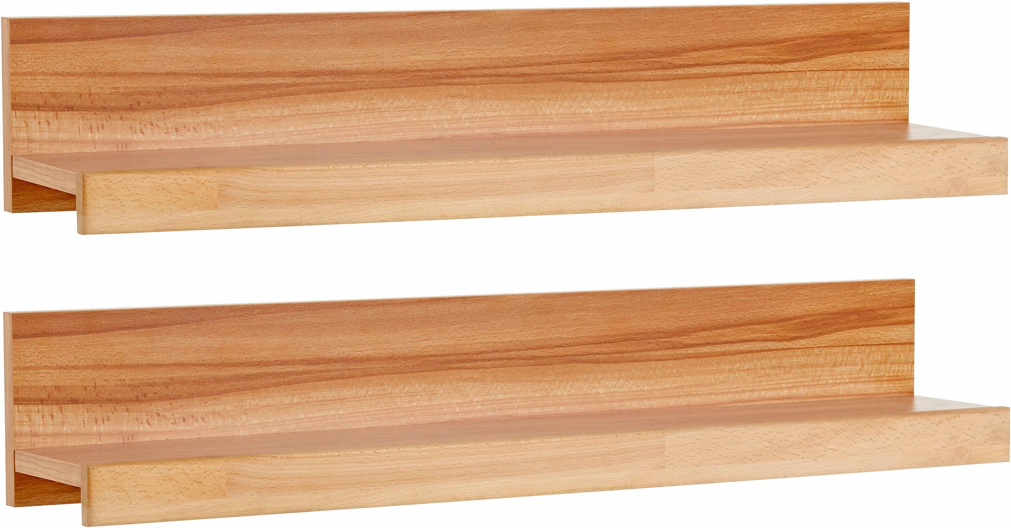OTTO home Wandregal Ribe,2er Set,teilmassiv mit massiver Ablagefläche, Breite: je 90 cm, Set 2-tlg., Ablageflächen in Massivholz
