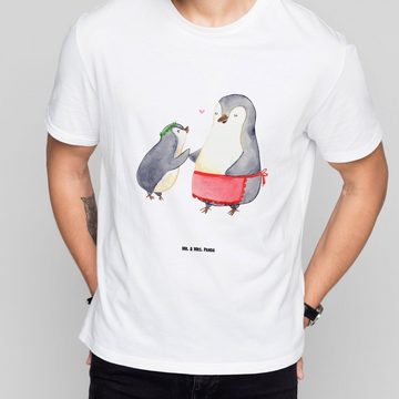 Mr. & Mrs. Panda T-Shirt Pinguin mit Kind - Weiß - Geschenk, Geburststag, Mutter, Mutti, Vater (1-tlg)