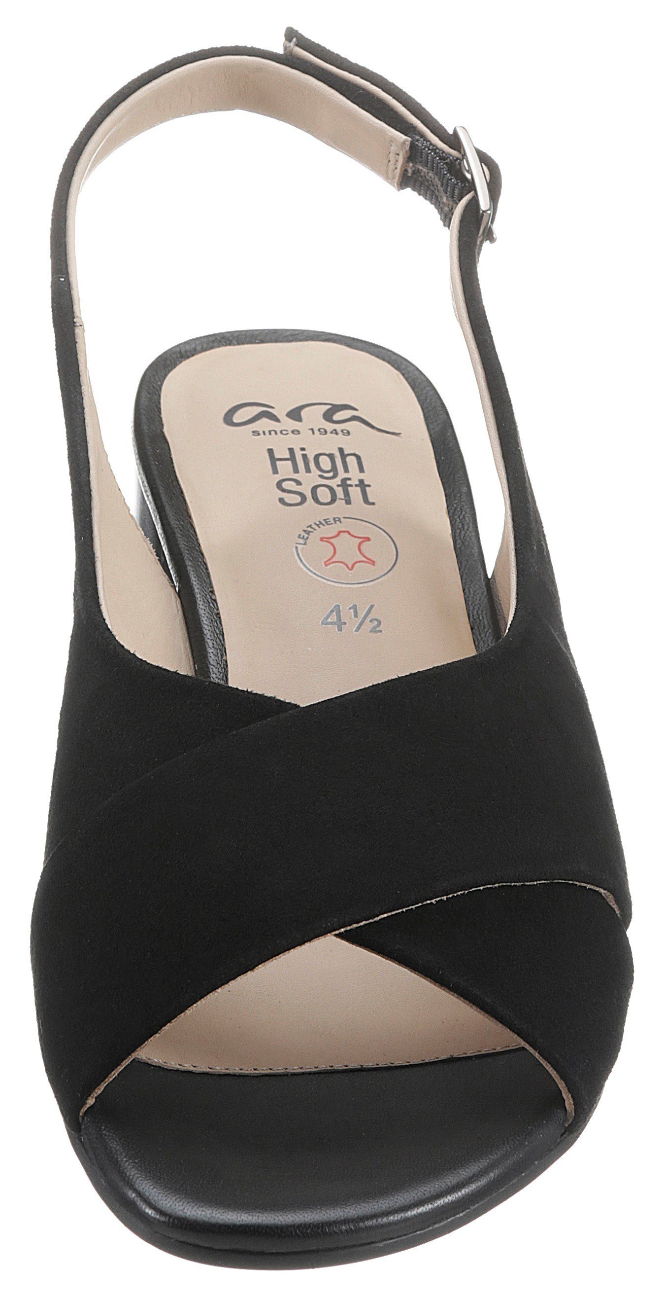 Riemchen, Sandalette mit G-Weite Ara verstellbarem PRATO schwarz 047990