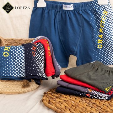 LOREZA Boxershorts 10er Set Jungen Boxershorts - Champion - Bunt (Spar-Packung, 10-St)