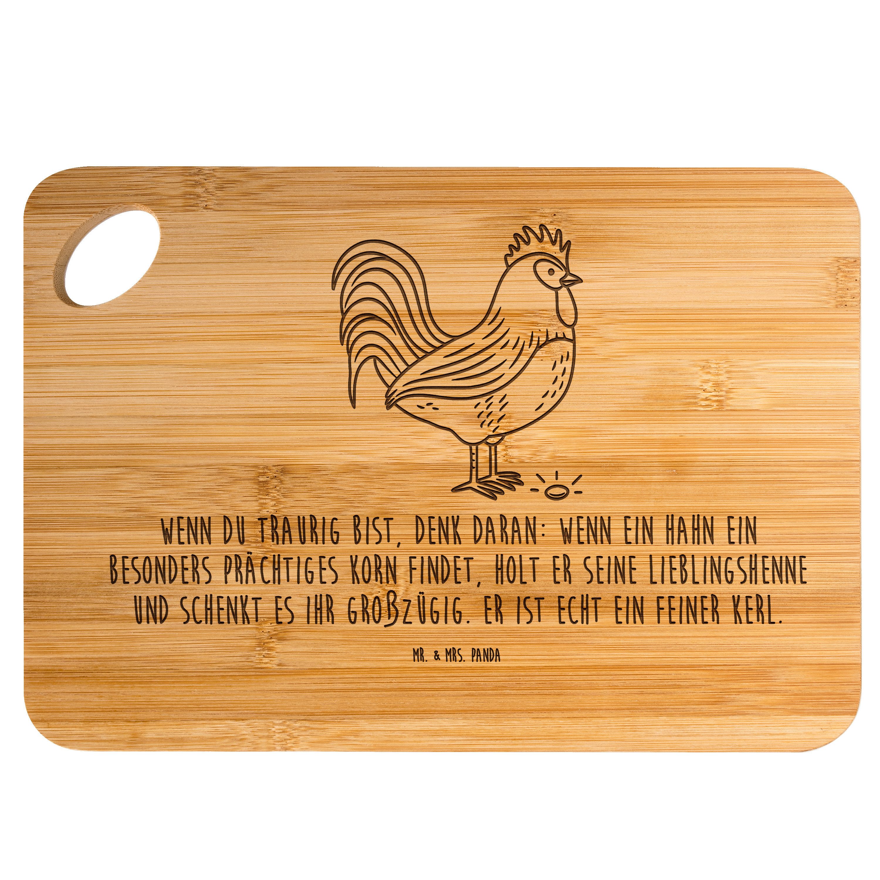 Mr. & Mrs. Panda Servierbrett Hahn Korn, schneidbrett, Transparent, Schneidebrett, Henne, Eier, Hol, Bambus, (Packung), holzfrühstücksbrettchen holzservierbrett Natur