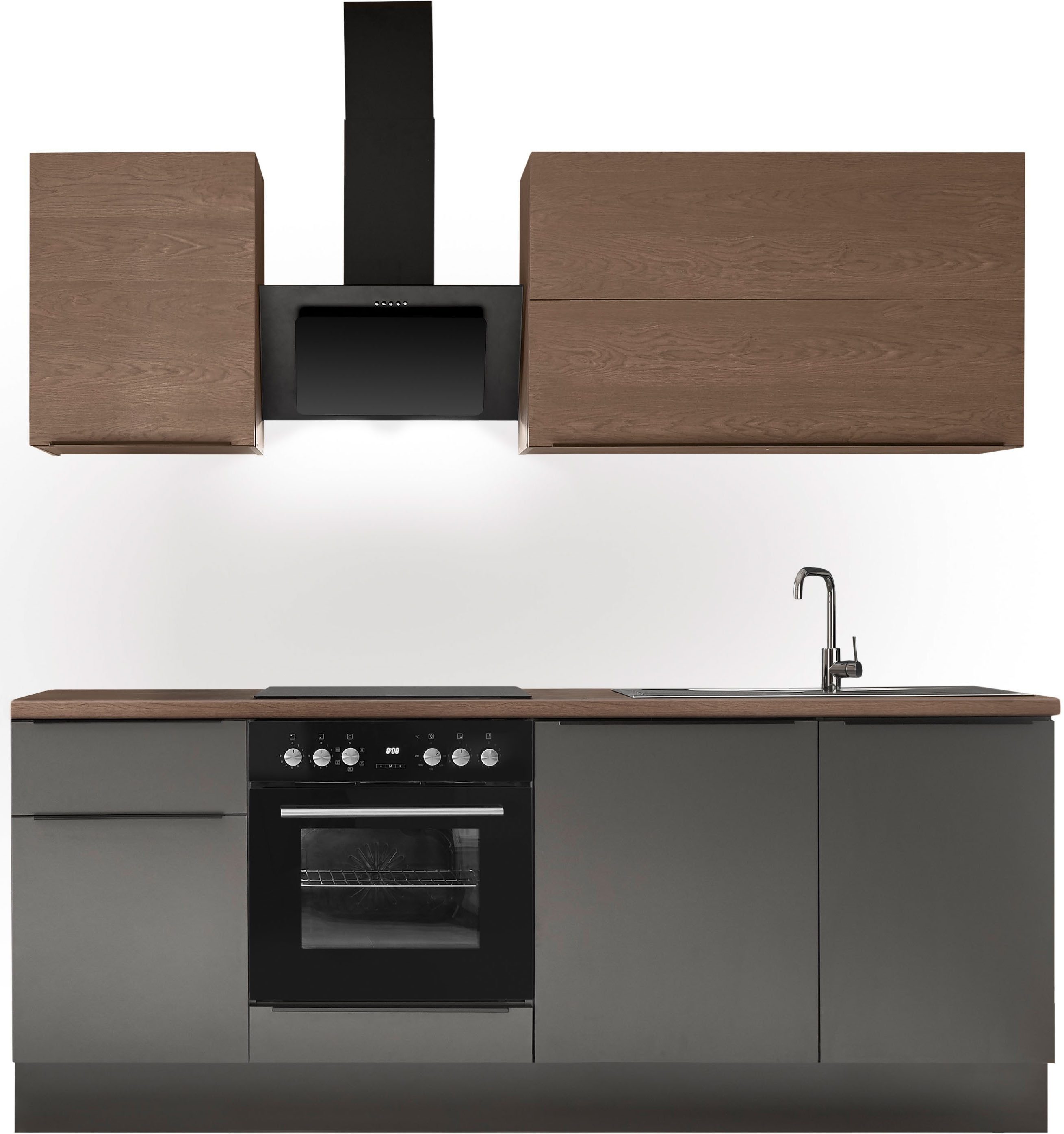 KOCHSTATION Küchenzeile Cocco B/H/T 220x211x60 cm, Breite 220 cm, wahlweise mit E-Geräten und Induktion