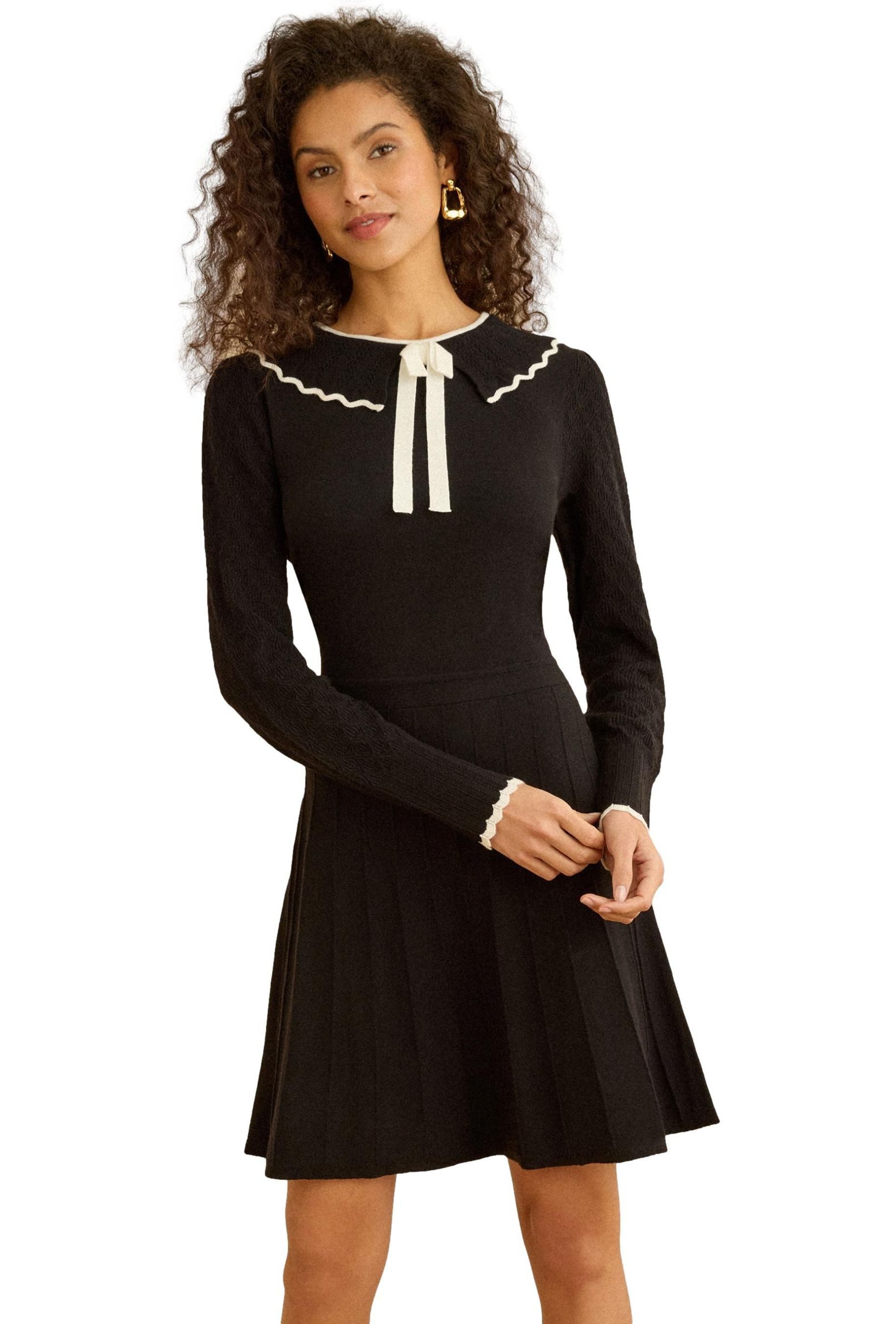 Strickkleid Love & Roses Strickminikleid mit Schleife, Regular